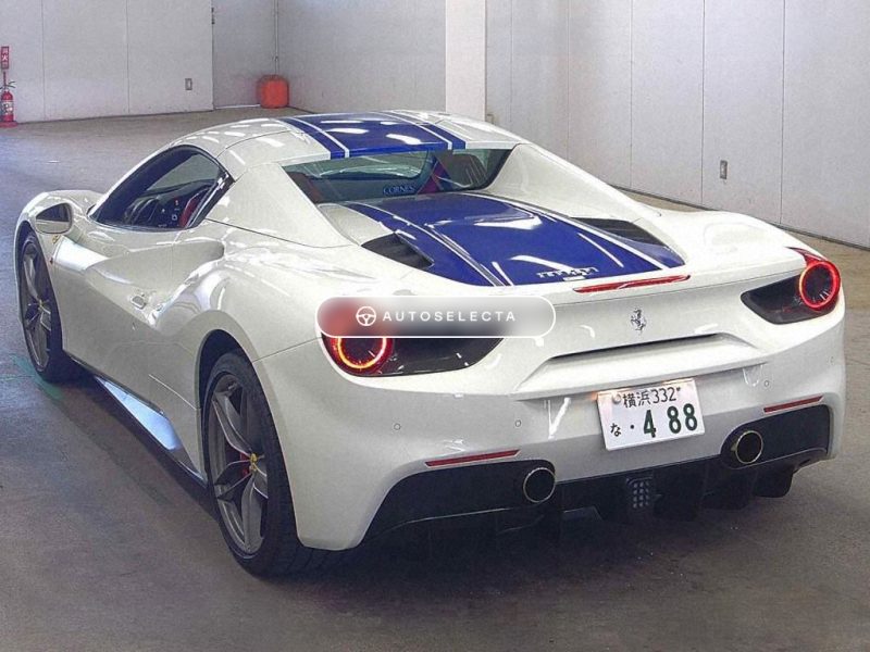 Ferrari 488 Spider LHD white with red leather imported from Japan through Autoselecta