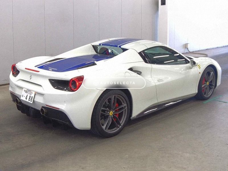 Ferrari 488 Spider LHD white with red leather imported from Japan through Autoselecta