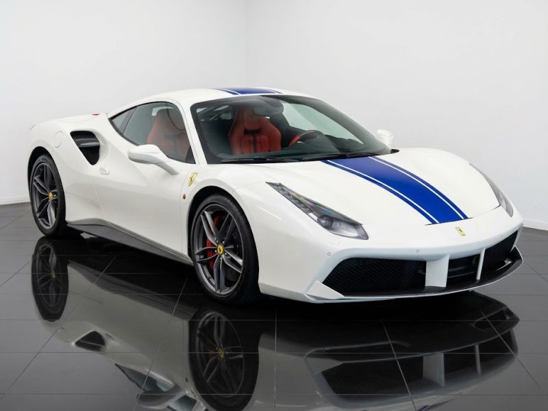 Ferrari 488 Spider in Bianco Avus White with Rosso leather imported from Japan through Autoselecta