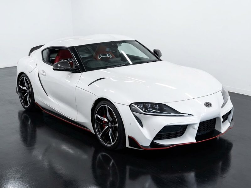 Toyota Supra RZ 2019 Pearl White Japanese import sports car.