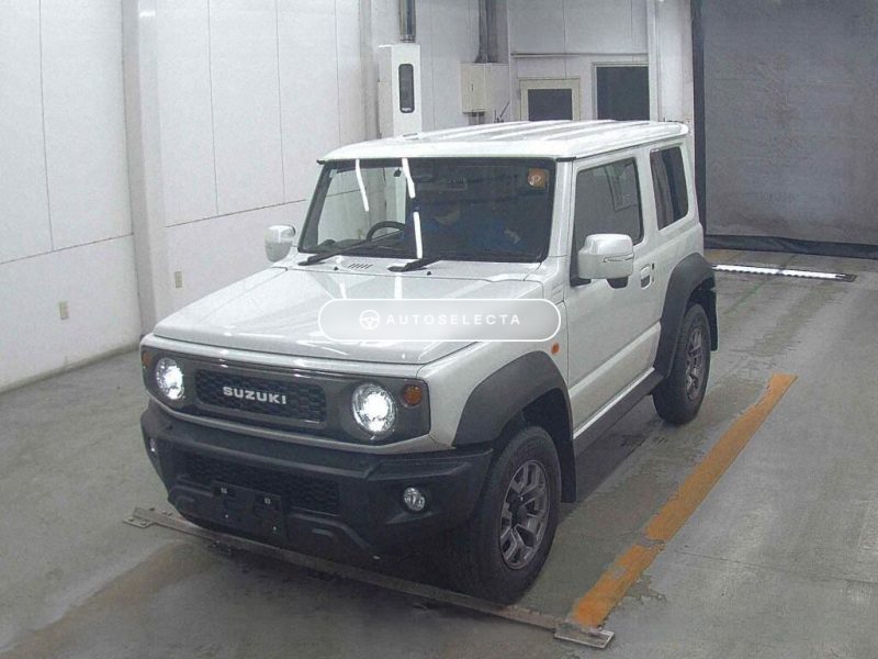 Suzuki Jimny Sierra front view Pearl White manual model