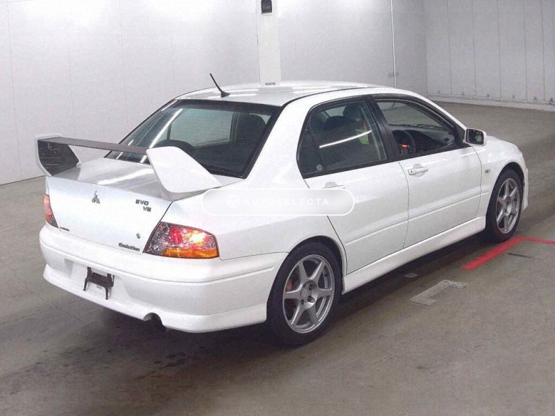 Mitsubishi Lancer Evolution VIII GSR rear quarter view white
