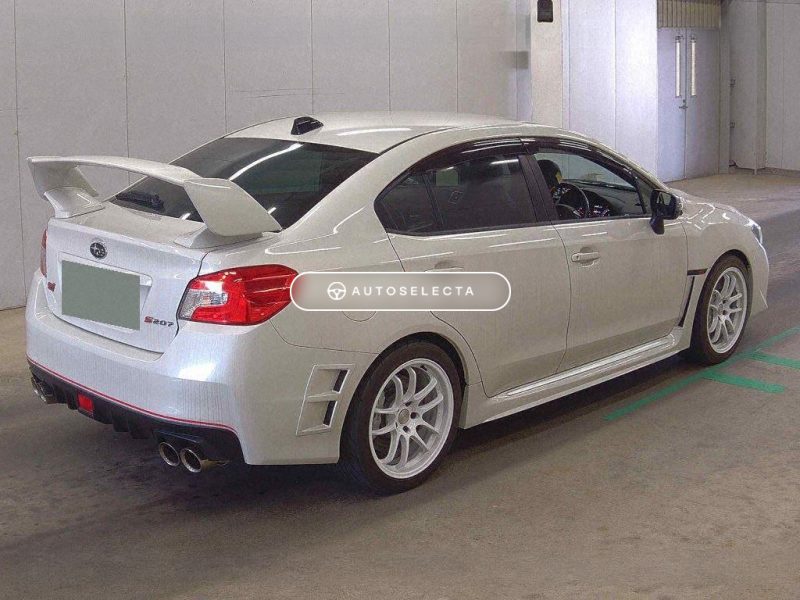 Subaru WRX STI S207 rear seats black grey leather interior