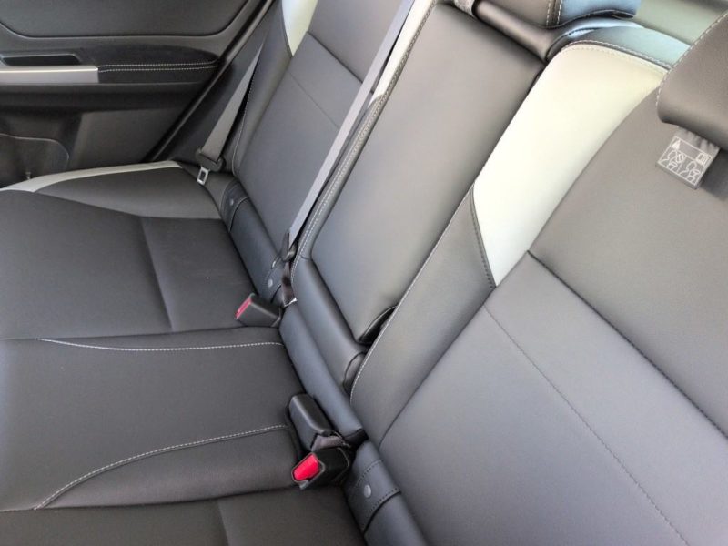 Subaru WRX STI S207 rear seats black grey leather interior
